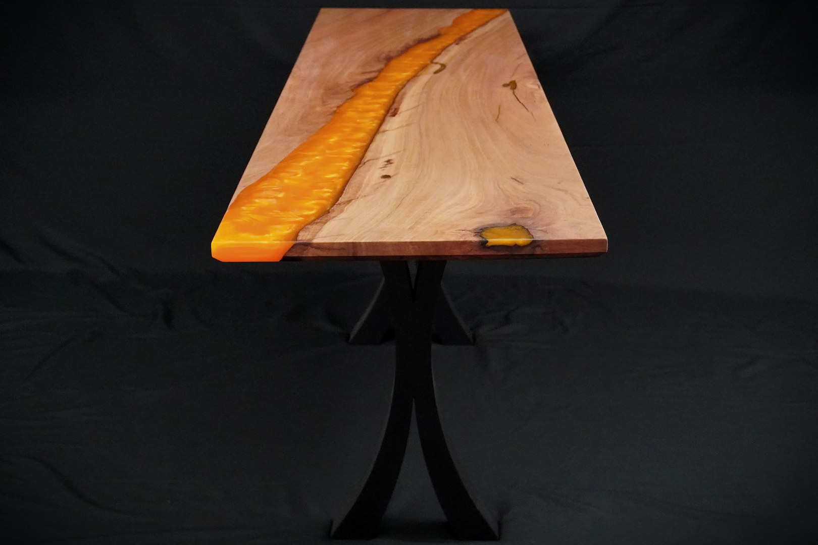 Tangerine Entryway Table — Australian White Mahogany & Resin