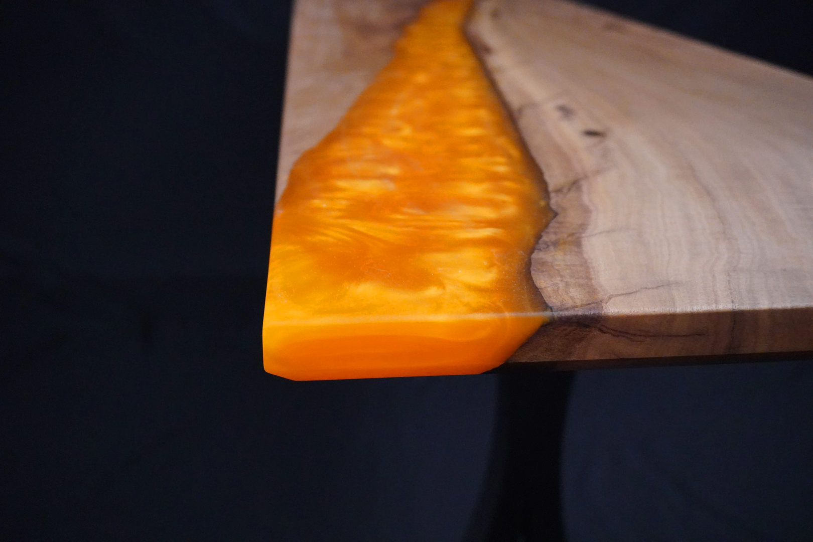Tangerine Entryway Table — Australian White Mahogany & Resin