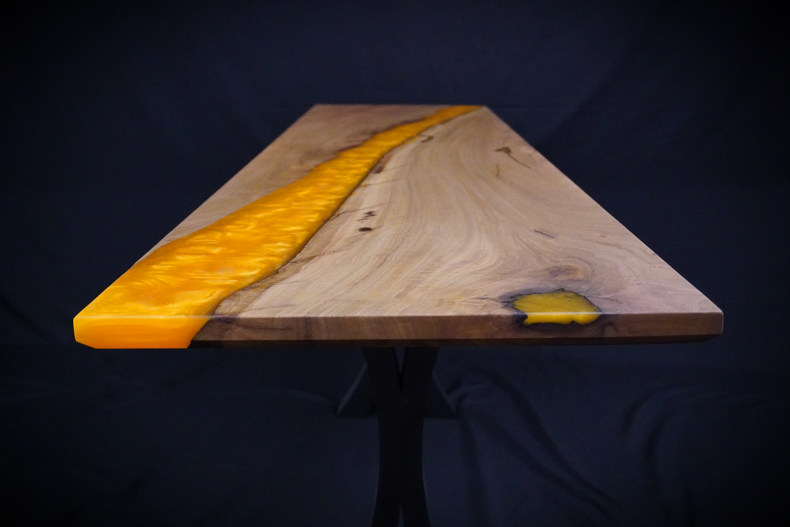 Tangerine Entryway Table — Australian White Mahogany & Resin