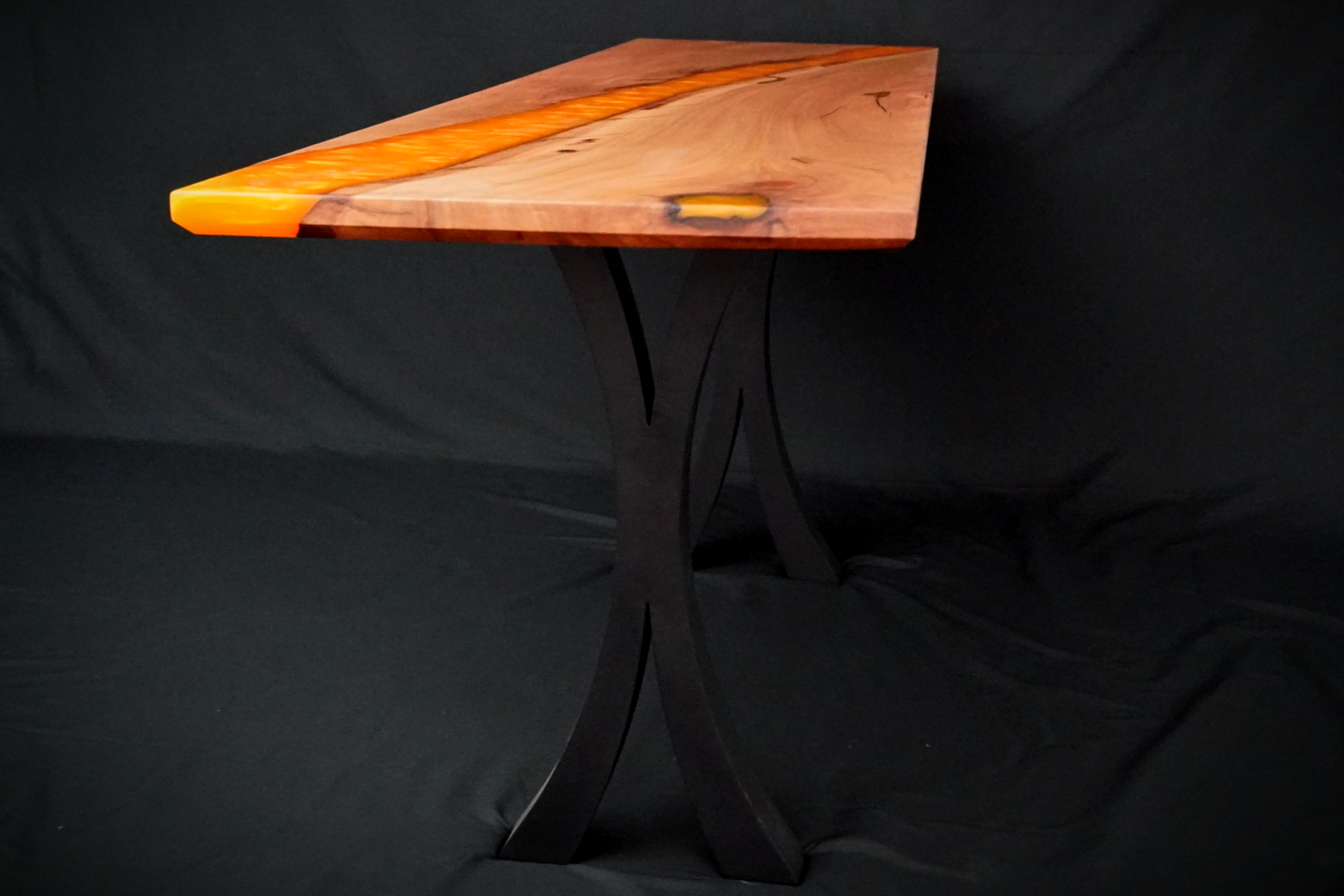Tangerine Entryway Table — Australian White Mahogany & Resin